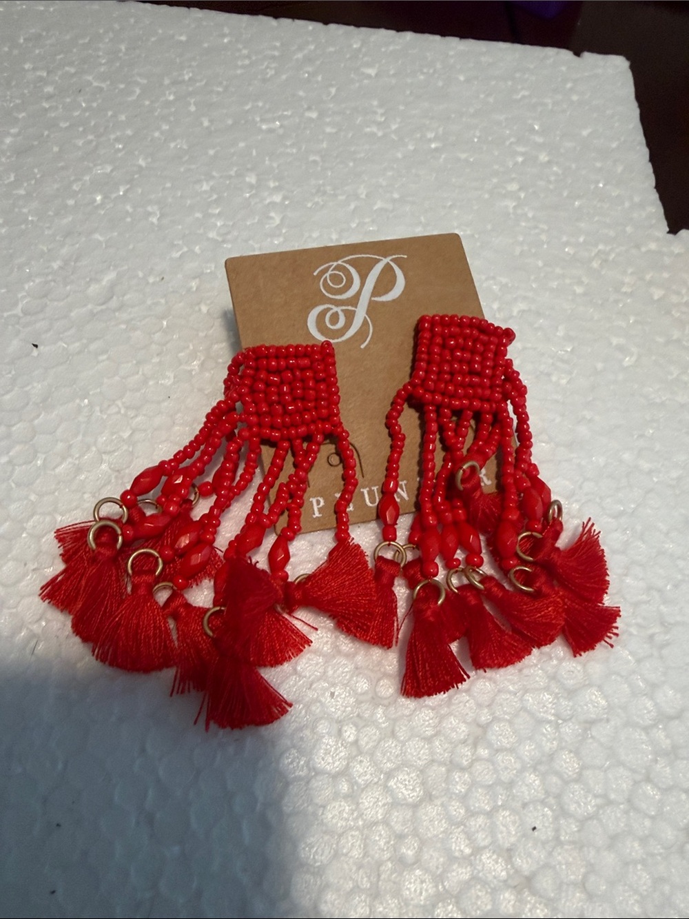Plunder Red Beaded Tassel Hair Clips